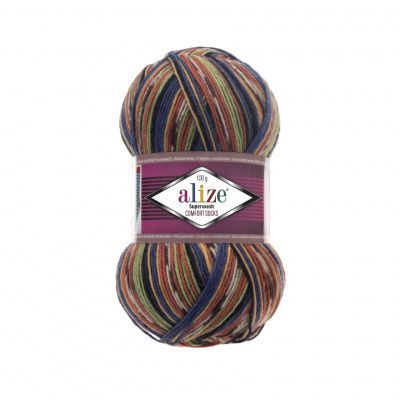 ALIZE SUPERWASH COMFORT SOCKS ( 2701 ) 75% SW Шерсть 25% Полиамид 100 г/420 м